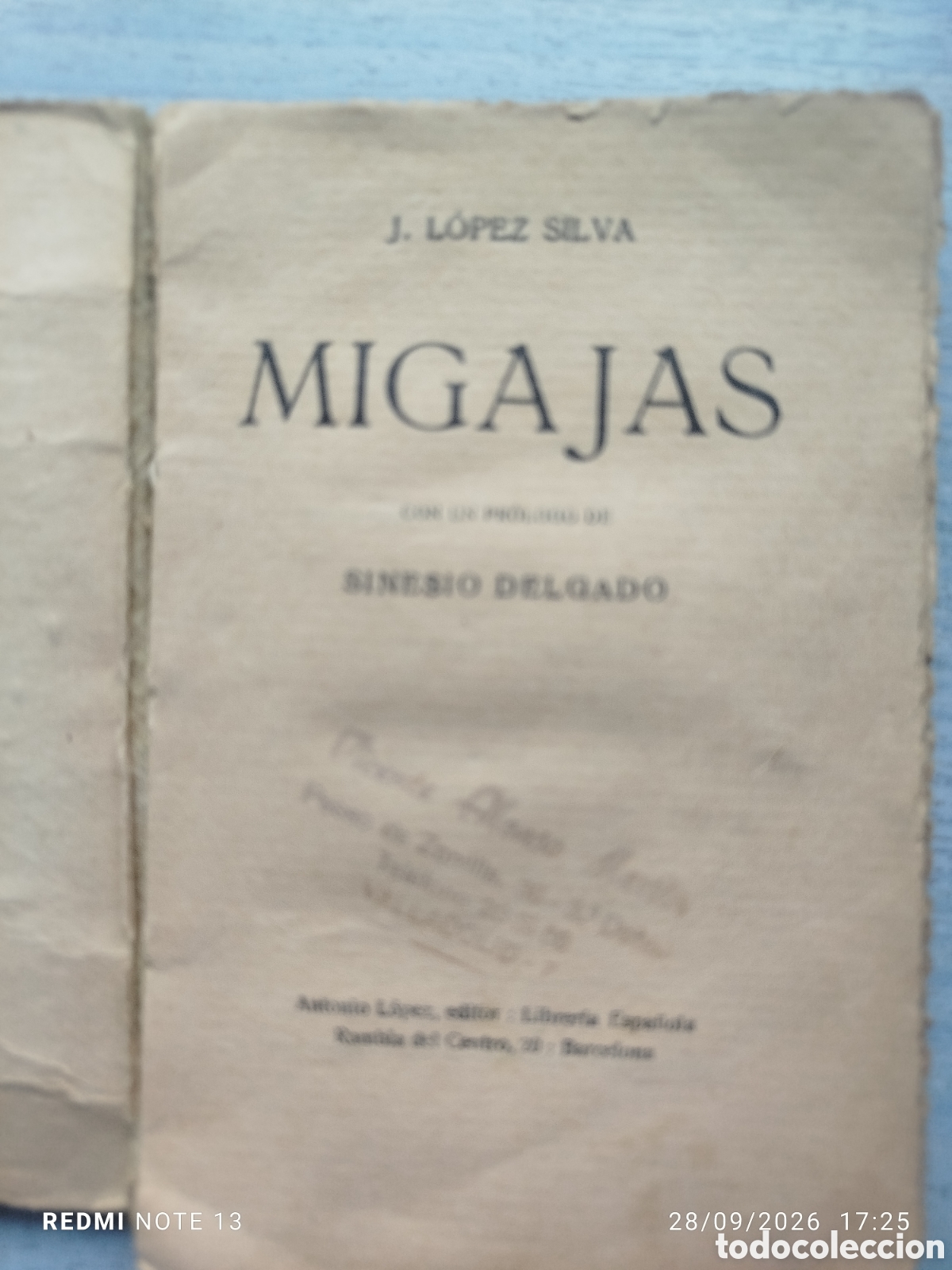 Libros antiguos: Migajas.j.lopez silva - Foto 3