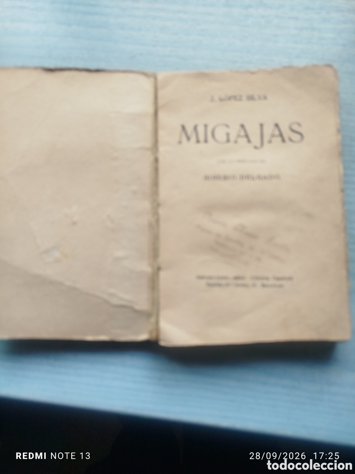 Libros antiguos: Migajas.j.lopez silva - Foto 1