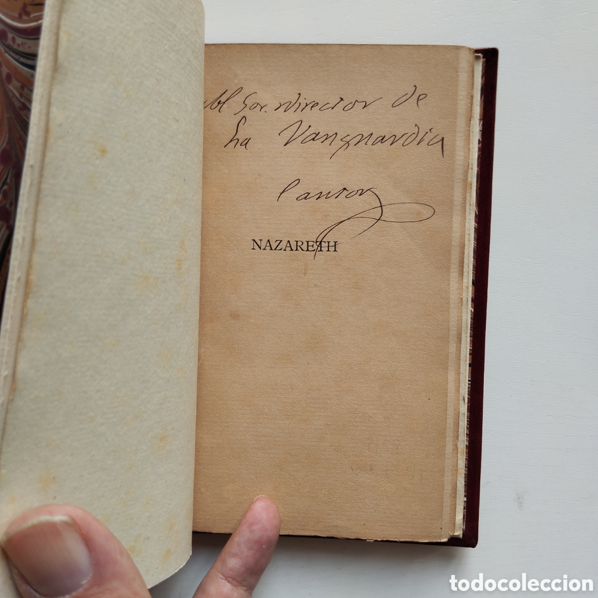 Libros antiguos: JACINTO VERDAGUER NAZARETH DEDICAT&Ograve;RIA AUTOGRAFA a MODEST S&Aacute;NCHEZ OSTIZ DIR. LA VANGUARDIA 1890