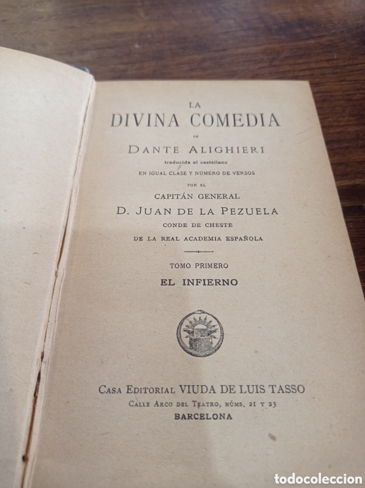 Libros antiguos: la divina comedia.Dante Alighieri.ed.viuda de Luis Tasso. 1865 3 tomos