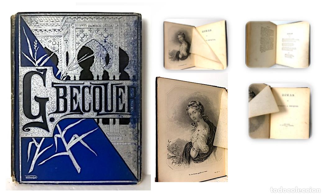 Libros antiguos: B&eacute;cquer : Rimas (Edici&oacute;n publicada en 1912 en Nueva York) Grabado