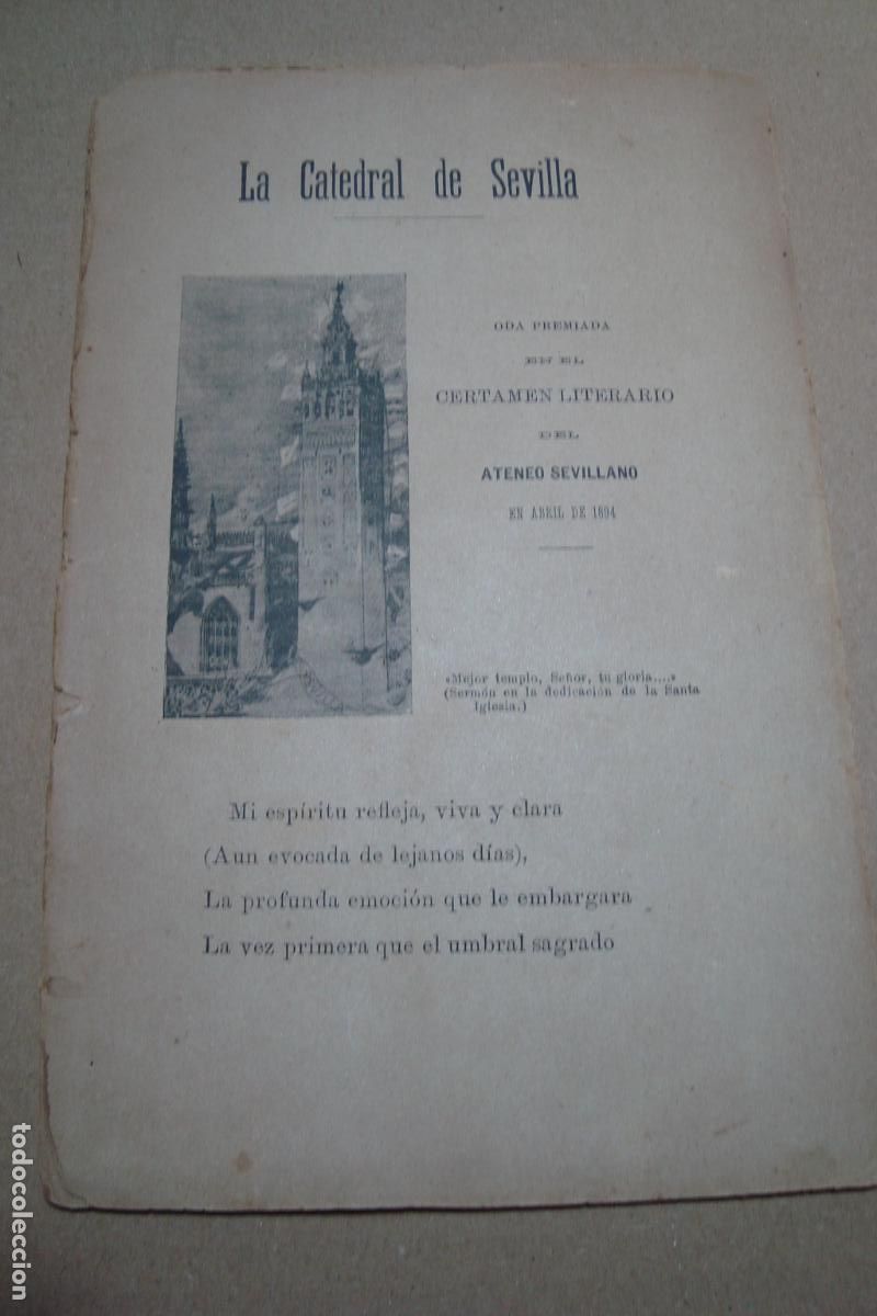 Libros antiguos: LA CATEDRAL DE SEVILLA OBRA PREMIADA ATENEO SEVILLANO 1894. EPISTOLA 1882.