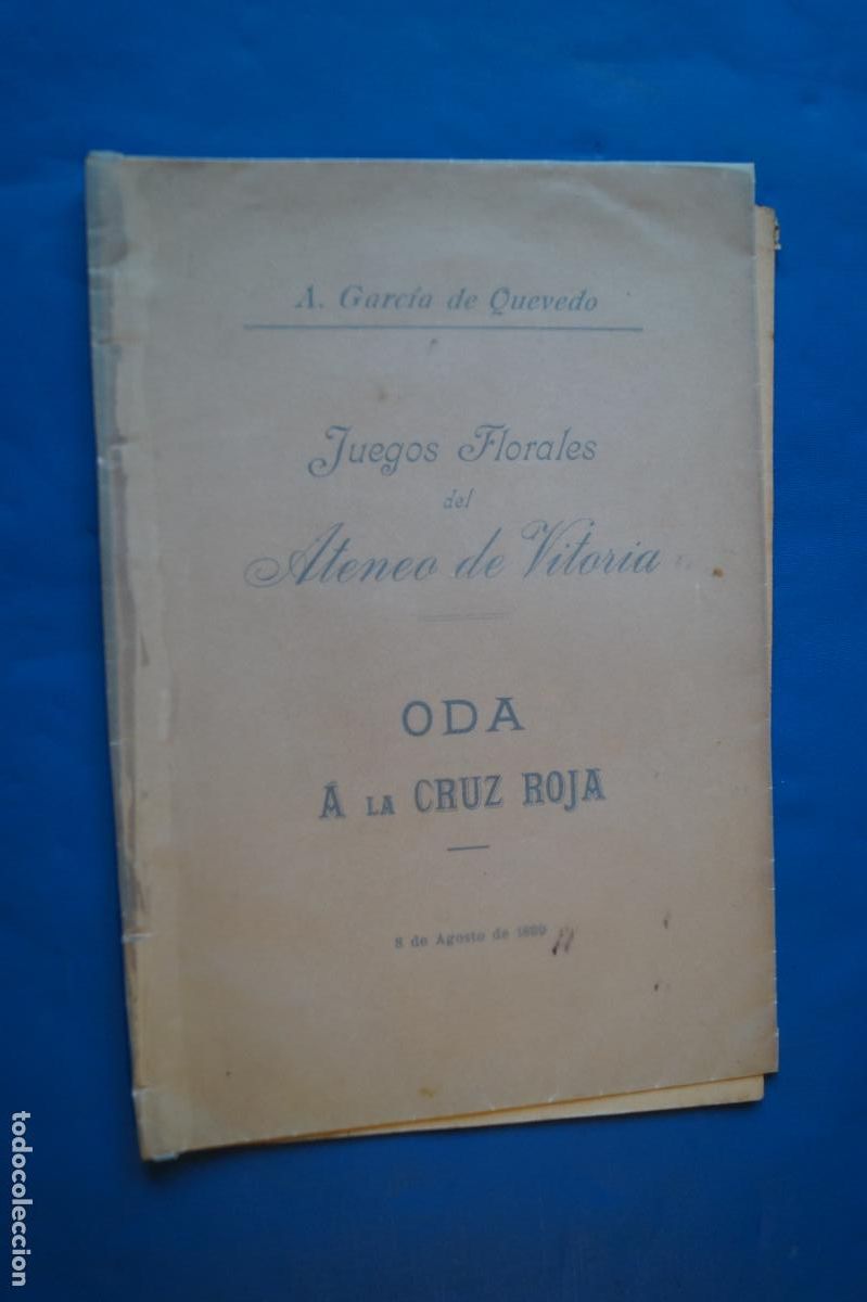 Libros antiguos: ODA A LA CRUZ ROJA. ATENEO DE VITORIA. 1899