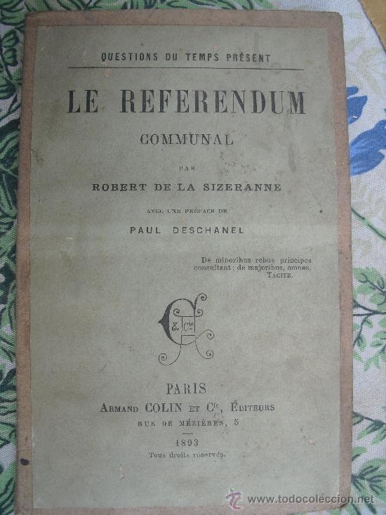 Libros antiguos: Le referendum communal. Sizeranne, Robert de la - Foto 1