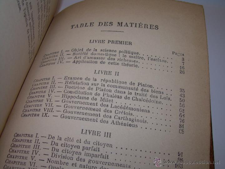 Libros antiguos: LIBRO TAPAS DE PIEL......LA POLITIQUE DE ARISTOTE. - Foto 12 - 48369711