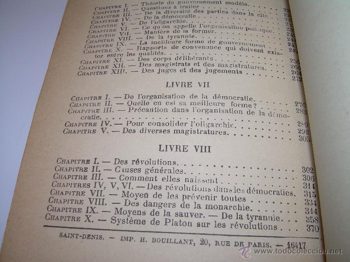 Libros antiguos: LIBRO TAPAS DE PIEL......LA POLITIQUE DE ARISTOTE. - Foto 15 - 48369711