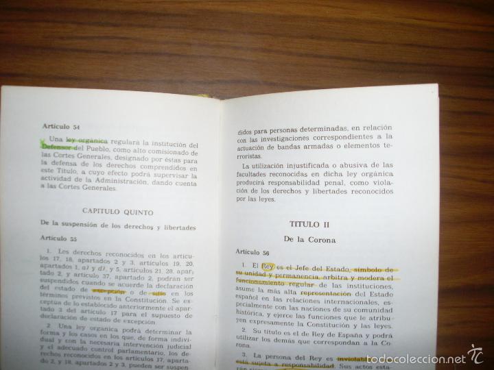 Libros antiguos: CONSTITUCION ESPA&Ntilde;OLA - Foto 4