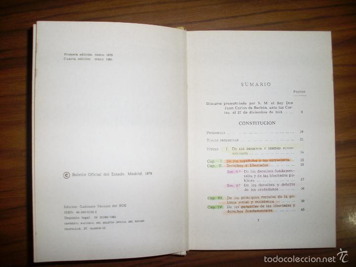 Libros antiguos: CONSTITUCION ESPA&Ntilde;OLA - Foto 6