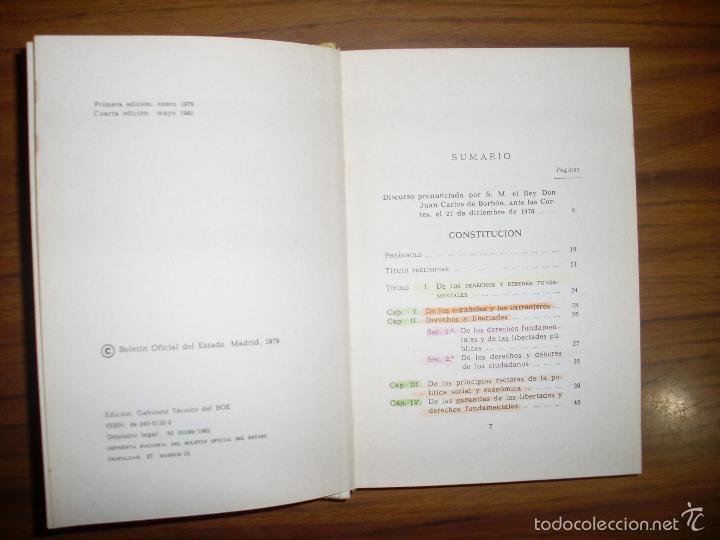 Libros antiguos: CONSTITUCION ESPA&Ntilde;OLA - Foto 8