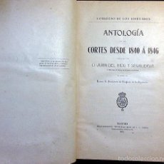 Libros antiguos: NIDO Y SEGALERVA : ANTOLOGÍA DE LAS CORTES DESDE 1840 Á 1846. (M., 1910 1ª ED.) 676 PÁGINAS.. Lote 57485022