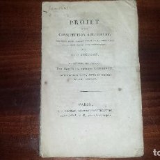 Libros antiguos: PROJET D'UNE CONSTITUTION RELIGEUSE. PRÉFACE PAR JEAN ANTOINE LLORENTE. (1820). Lote 72897811