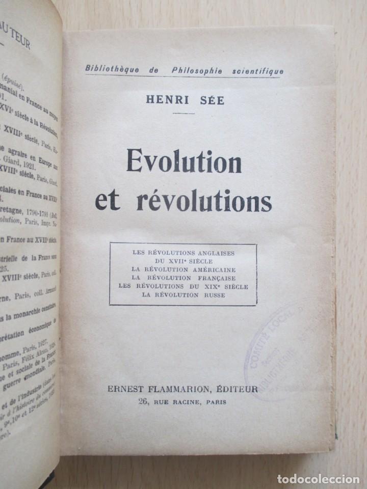 Libros antiguos: &Eacute;volution et r&eacute;volutions, de Henri S&eacute;e - Foto 7