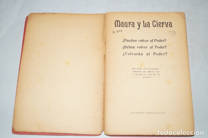 Libros antiguos: MAURA Y LA CIERVA ANTE EL PODER. VON SCHNEIDER. - Foto 2