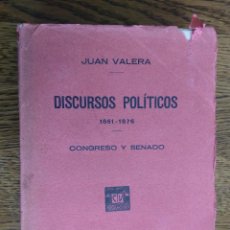 Libros antiguos: DISCURSOS POLÍTICOS, 1861-1876: CONGRESO Y SENADO (JUAN VALERA) 392 PAG.1929. Lote 208342312