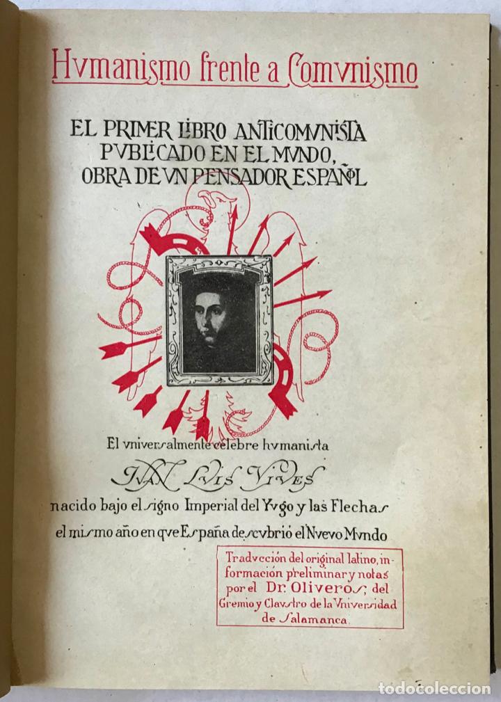 Libros antiguos: HUMANISMO FRENTE A COMUNISMO. La primera monografia anticomunista publicada en el mundo... - Foto 1 - 208833635