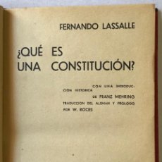 Libros antiguos: ¿QUÉ ES UNA CONSTITUCIÓN? - LASSALLE, FERNANDO.
