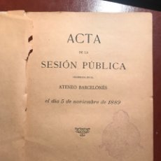 Libros antiguos: ATENEO BARCELONES. EMILIO CASTELAR. 1889