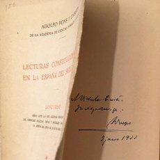 Libros antiguos: LECTURAS CONSTITUCIONALES EN LA ESPAÑA DEL SIGLO XIX. (1933. PONS Y UMBERT. Lote 241719125