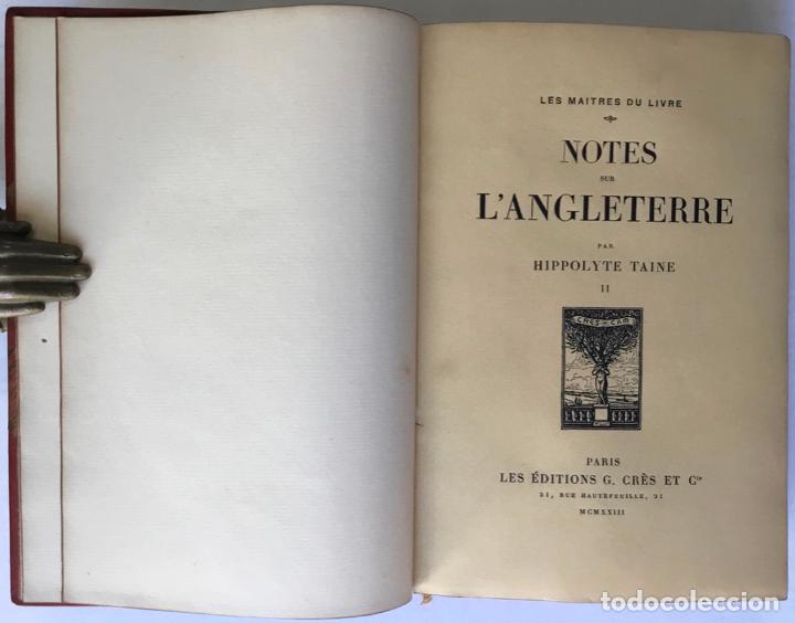 Libros antiguos: NOTES SUR LANGLETERRE. - TAINE, Hippolyte. - Foto 8