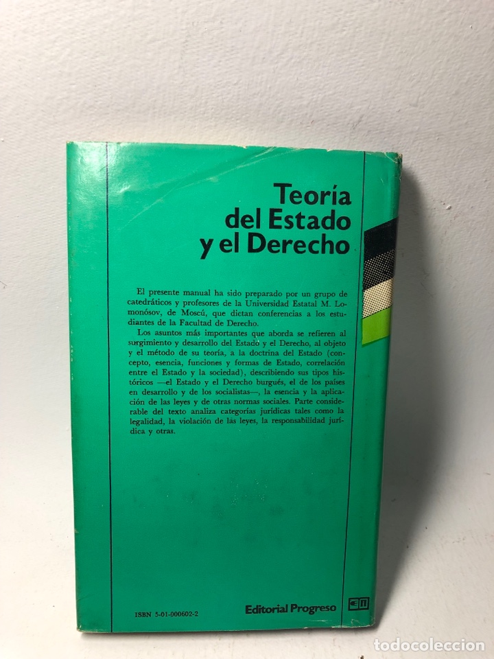 Libros antiguos: TEORIA DEL ESTADO Y EL DERECHO ● ● PROGRESO ● KB0287 - Foto 2