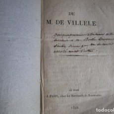 Libros antiguos: DE M.DE VILLELE 1822 A PARIS ---ATRIBUIDO A BERTIN DEVOUCOUX