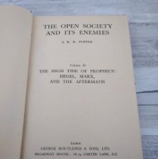 Libros antiguos: MUY RARO, PRIMERA EDICIÓN (1945): THE OPEN SOCIETY AND ITS ENEMIES - K.R. POPPER (VOLUME II)