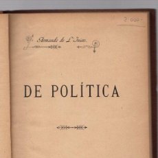 Libri antichi: DE POLITICA. ARMANDO DE L. INIERS. 1897