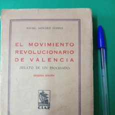 Libros antiguos: ANTIGUO LIBRO EL MOVIMIENTO REVOLUCIONARIO DE VALENCIA. MADRID 1930.. Lote 391828484