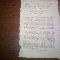 Libros antiguos: GACETA EXTRAORDINARIA DE MADRID 16/10/1821 MENSAJE DE S.M. CONTESTACION CORTES