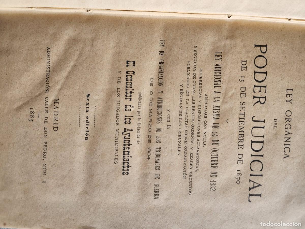 Libros antiguos: Ley del Poder Judicial 1885 - Foto 2