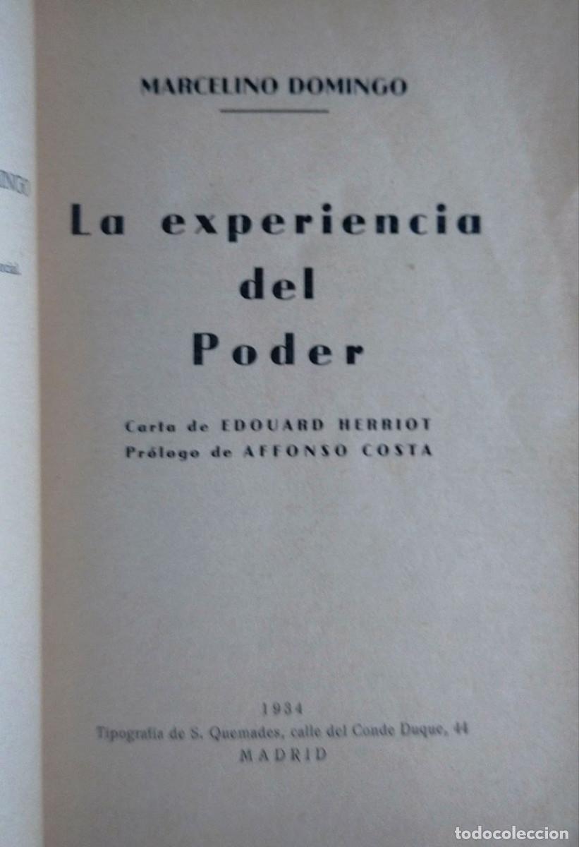 Libros antiguos: La experiencia del Poder - DOMINGO, Marcelino - Foto 4