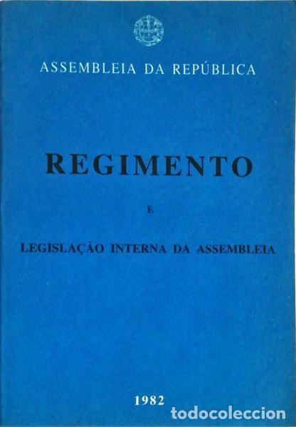 Libros antiguos: REGIMENTO E LEGISLA&Ccedil;&Atilde;O INTERNA DA ASSEMBLEIA. - Foto 1