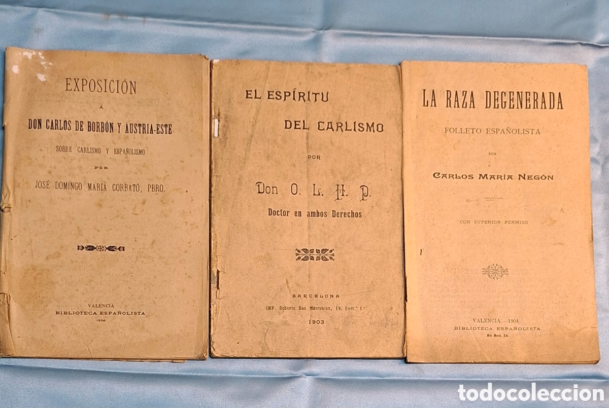 Libros antiguos: Colecci&oacute;n 3 Libros Carlismo Espa&ntilde;ol