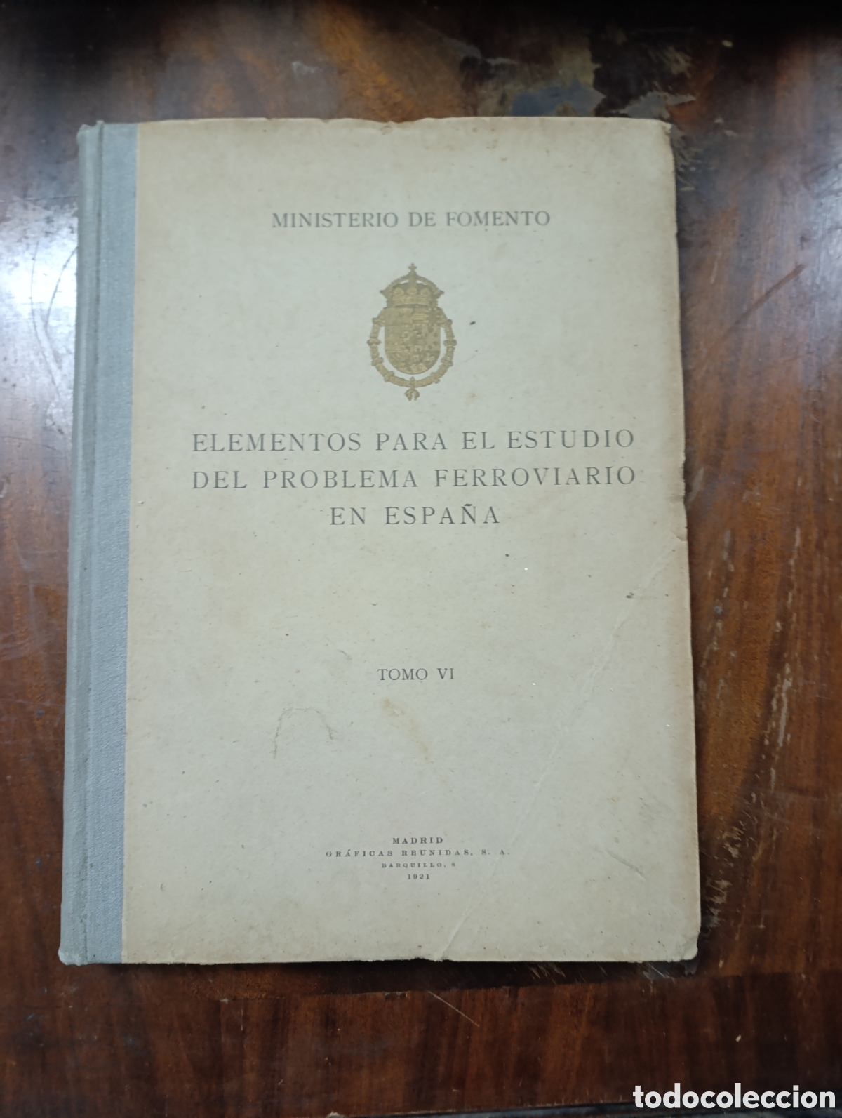 Libros antiguos: ELEMENTOS PARA EL ESTUDIO DEL PROBLEMA FERROVIARIO EN ESPA&Ntilde;A tomo 6 F. Camb&oacute;