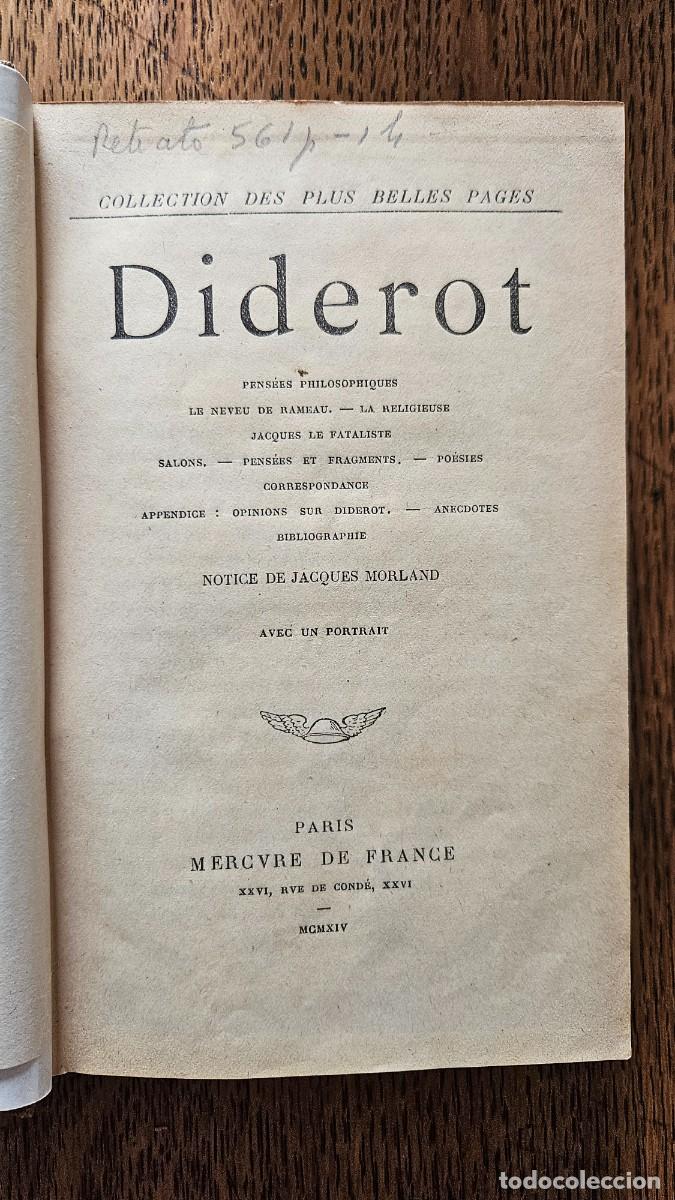 Libros antiguos: Diderot- Pensees Philosophiques