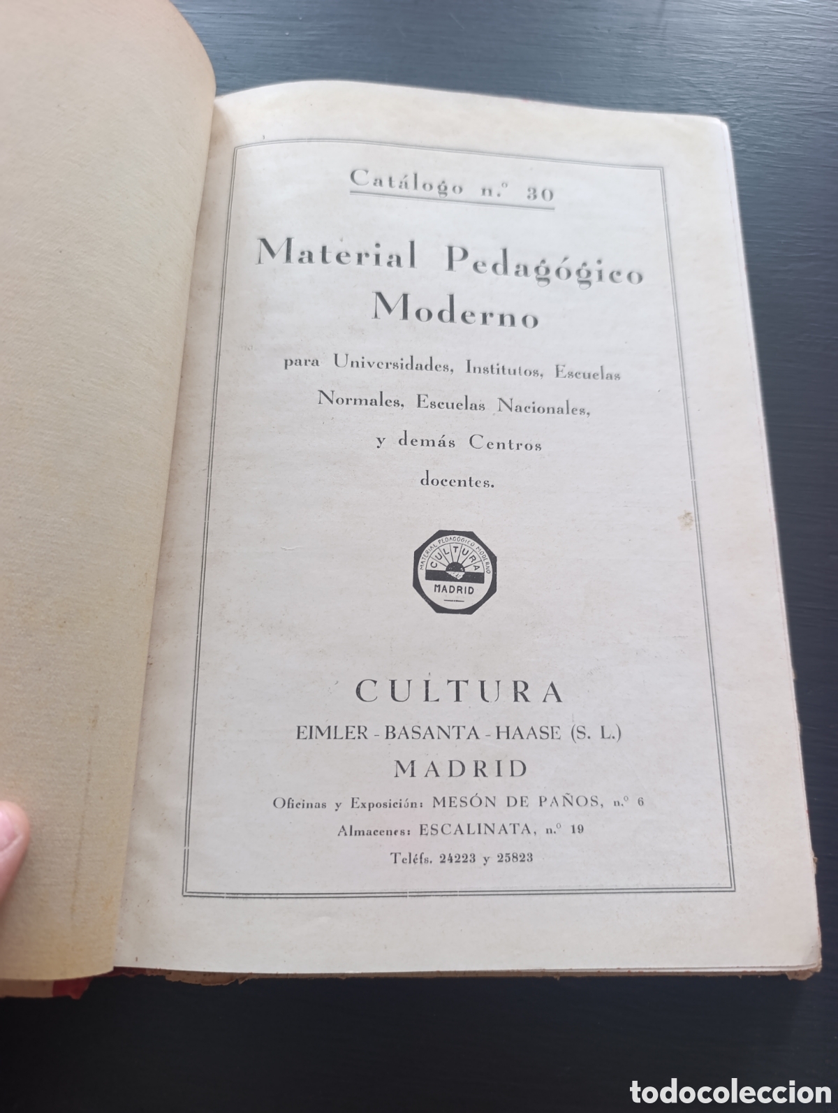 Libros antiguos: Cat&aacute;logo n. 30 Material Pedag&oacute;gico Moderno para Universidades. Institutos. Escuelas Normales,...
