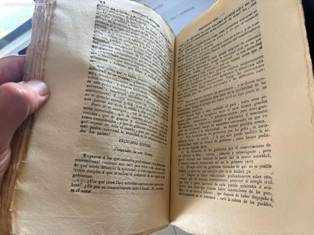 Libros antiguos: La voz de la naturalez sobre el origen de los gobiernos