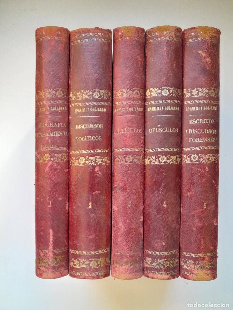 Libros antiguos: OBRAS DE D. ANTONIO APARISI Y GUIJARRO (5 TOMOS COMPLETA) (IMP. REGENERACI&Oacute;N, 1873-1877)