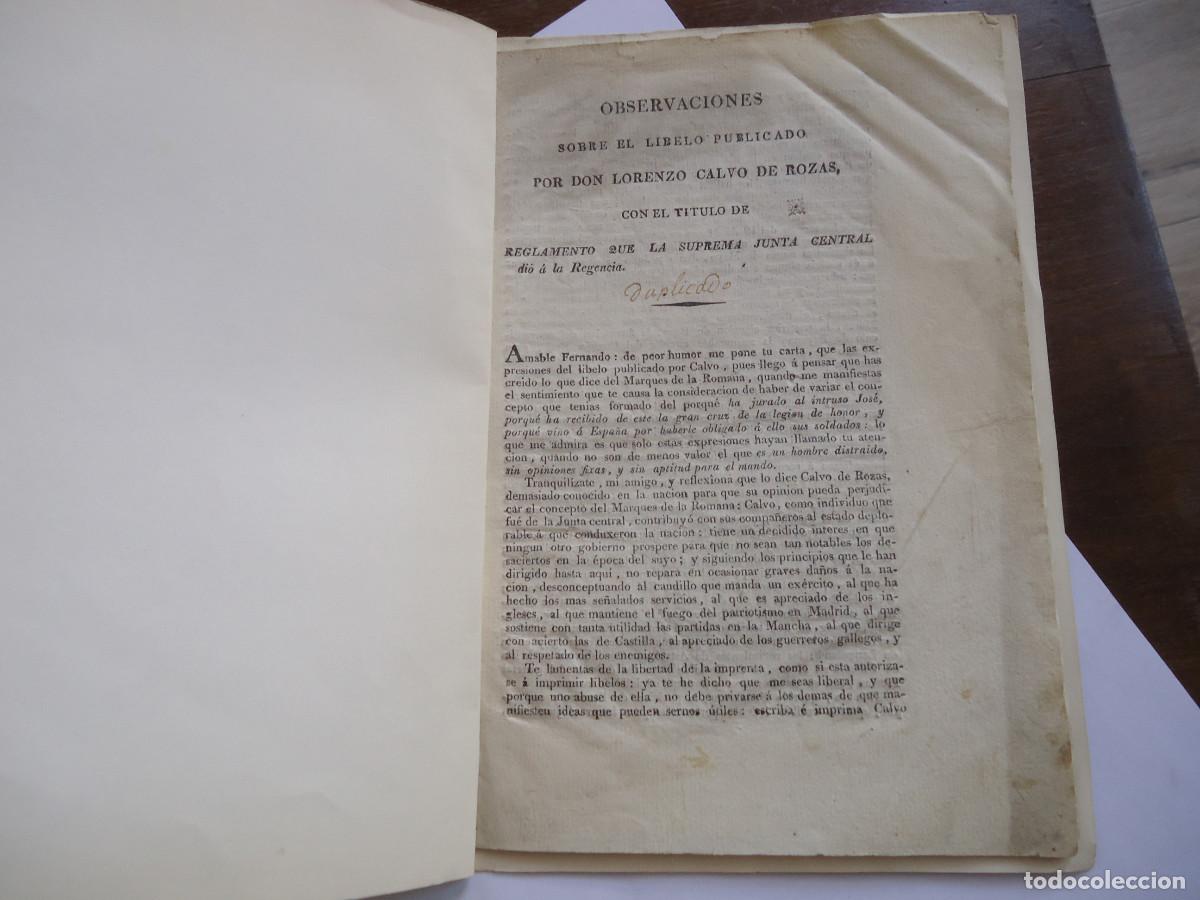 Libros antiguos: Lorenzo Calvo de Rozas Reglamento que la Suprema Junta Central dio &aacute; la Regencia. 1811