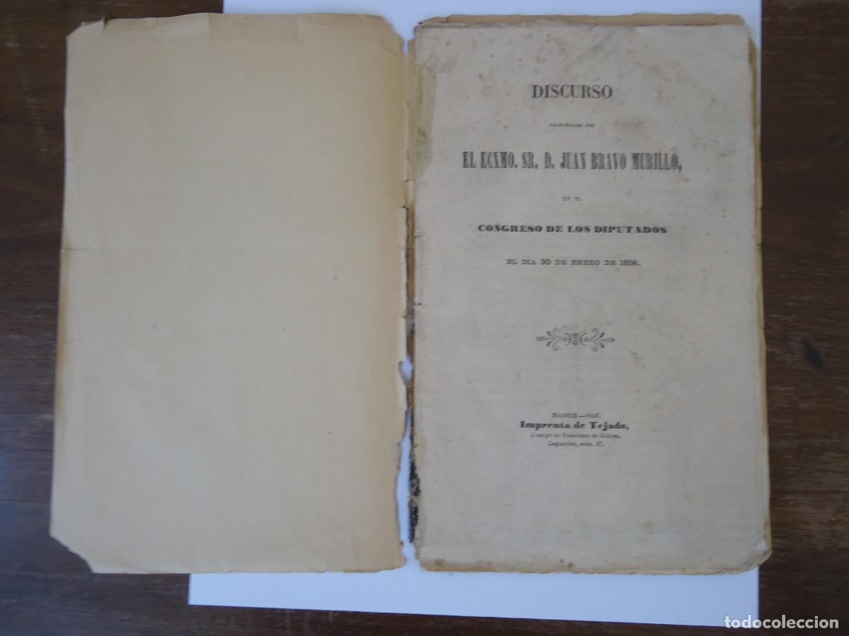 Libros antiguos: Discurso pronunciado por el Excmo Sr. D. Juan Bravo Murillo en el Congreso de los Diputados