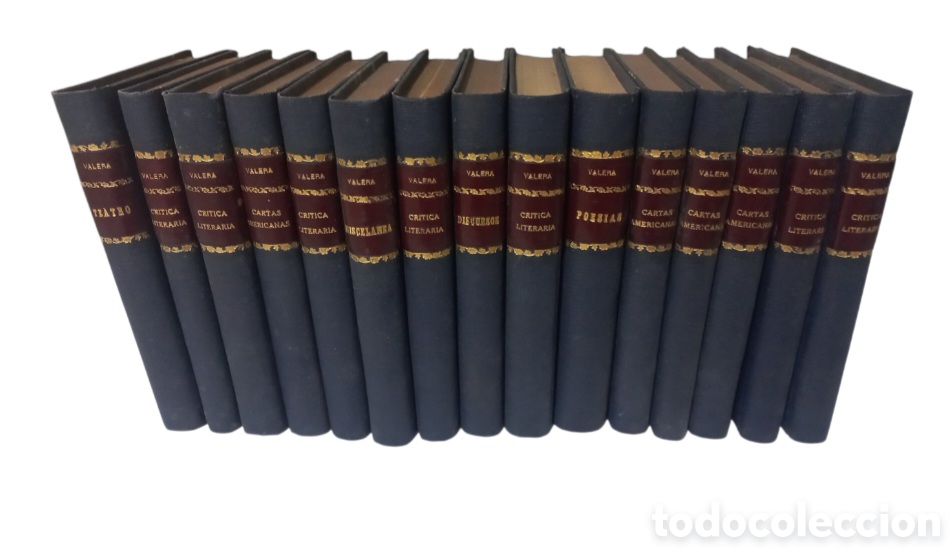 Libros antiguos: OBRAS COMPLETAS DE DON JUAN VALERA . 15 TOMOS A&Ntilde;OS 1910, 1911...