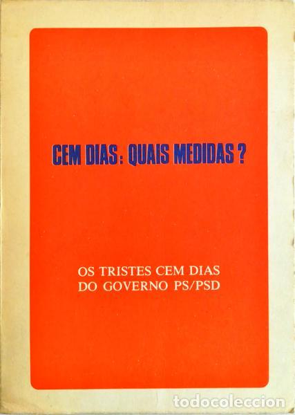 Libros antiguos: CEM DIAS: QUAIS AS MEDIDAS? OS TRISTES CEM DIAS DO GOVERNO PS/PSD.