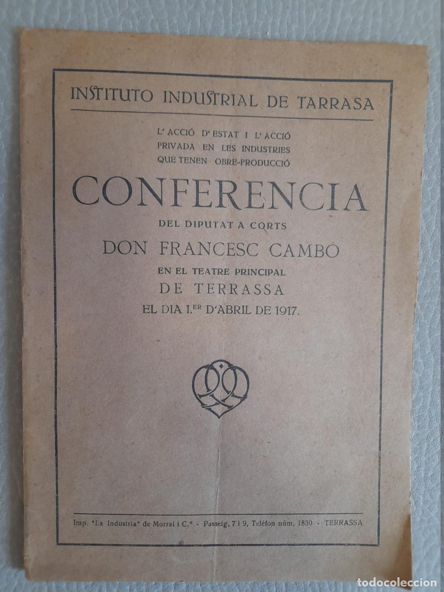 Libros antiguos: Confer&egrave;ncia del diputat a Corts Don Francesc Camb&oacute;