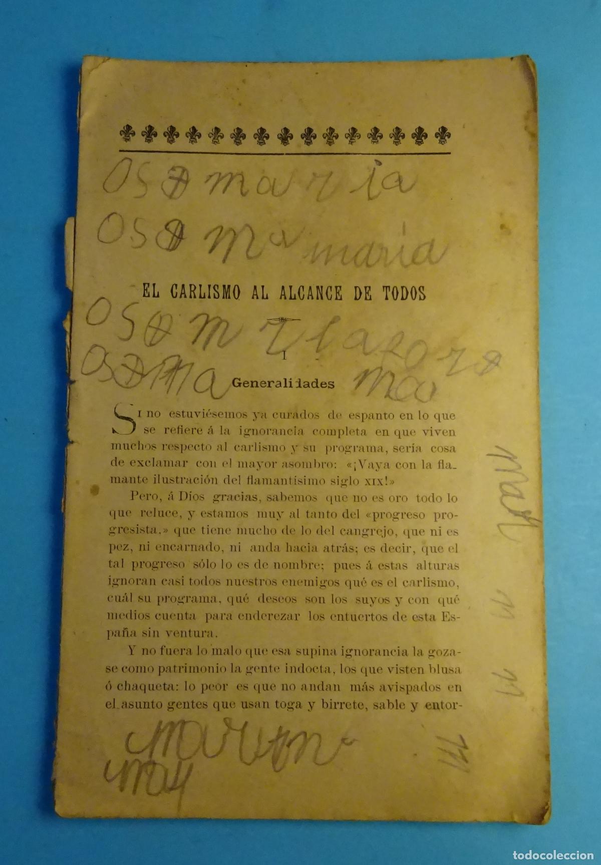 Libros antiguos: EL CARLISMO AL ALCANCE DE TODOS