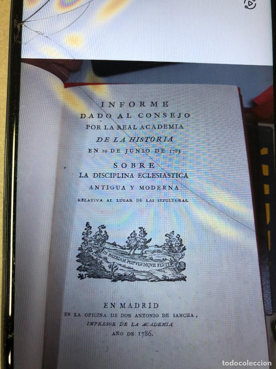 Livros antigos: Informe dado al Consejo por la Real Academia sobre la Disciplina Eclesi&aacute;stica de Jovellanos - 1786