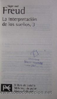 Libros antiguos: LA INTERPRETACION DE LOS SUE&Ntilde;OS - S. FREUD - 3 TOMOS - Foto 7