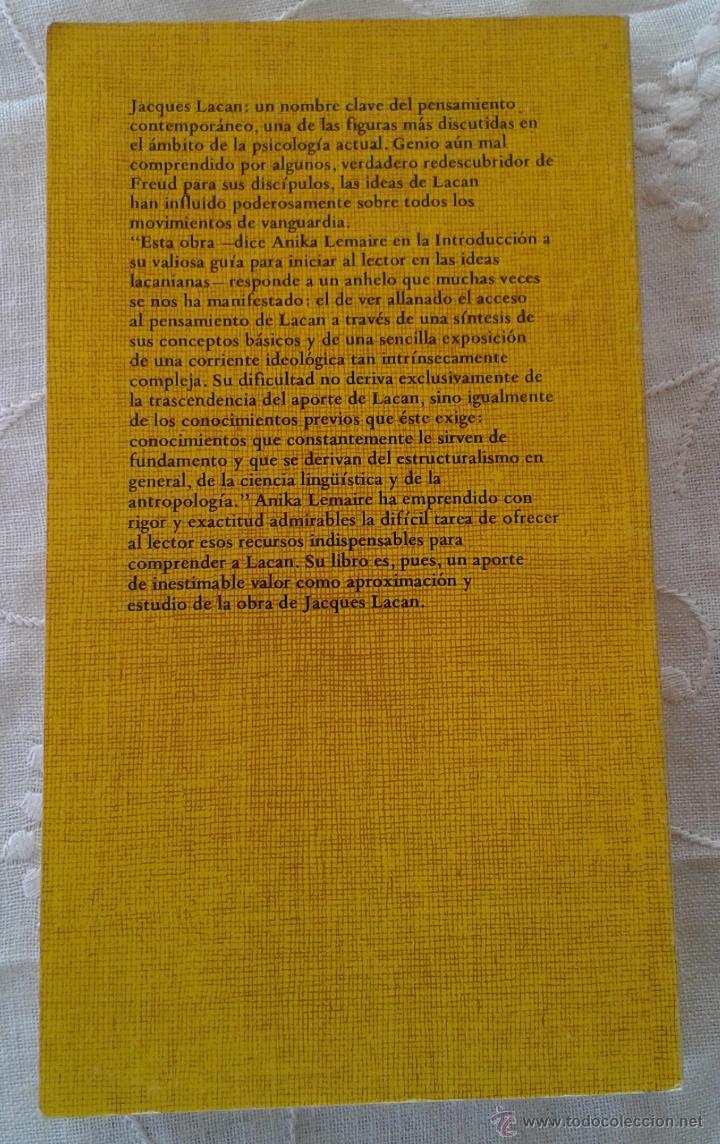 Libros antiguos: LACAN PROLOGO DE JAQUES LACAN RIFFLET LEMAIRE ED. SUDAMERICANA - Foto 3 - 52286178