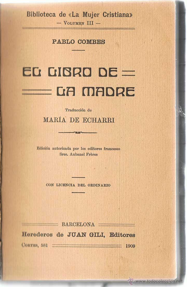 Libros antiguos: El Libro de la Madre - Pablo Combes - Foto 1