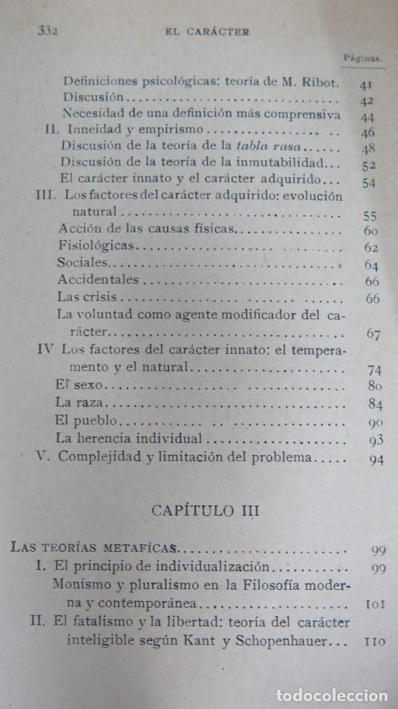 Libros antiguos: 1910.- EL CARACTER. P. MALAPERT - Foto 4