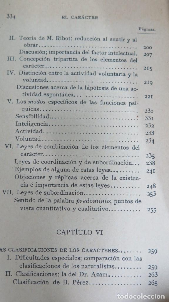 Libros antiguos: 1910.- EL CARACTER. P. MALAPERT - Foto 6